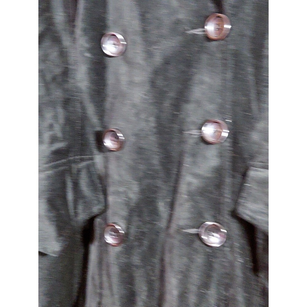 Newport News SP Petite Black Velvet Velour Double Breasted Maxi Trench Coat - Picture 5 of 11
